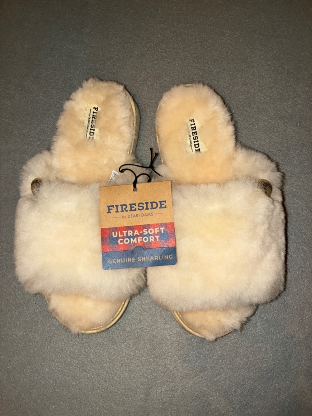 Genuine Shearling Indoor/Outdoor Ultra-Soft Cream Shearling Slide’s New Women’s